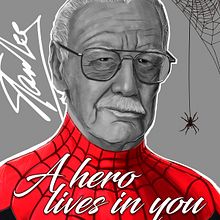Retrato Stan Lee. Desenho de retrato e Ilustração tradicional projeto de Marcos Rodríguez González - 15.05.2019