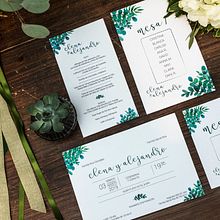 Papelería para boda (invitación boda, seating plan, meseros y minutas). Un proyecto de Dirección de arte, Diseño, Diseño gráfico y Eventos de Mònica Prieto Turró - 16.05.2019