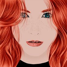 Redhead. Un proyecto de Dibujo, Dibujo artístico, Dibujo de Retrato, Dibujo realista, Ilustración tradicional, Ilustración digital e Ilustración vectorial de Aitor Ruiz de Gordejuela Ruiz - 17.05.2019