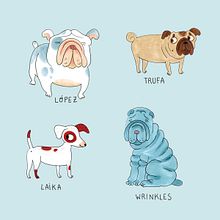 Póster ‘Perros’ para Plom Gallery. Un proyecto de Diseño de carteles, Ilustración tradicional e Ilustración infantil de Candela Ferrández - 18.12.2018