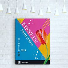 Diseño cartel Fiestas de Primavera Madrid 2019 . Un progetto di Design di poster  di javier de la calle hernandez - 19.05.2019