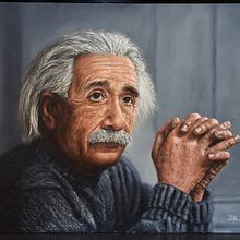 Retrato Óleo Einstein. Desenho de retrato, e Pintura projeto de Pablo Gonzalez Conde - 20.05.2019