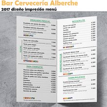 Bar Alberche diseño menú y carteles. Un proyecto de Diseño y Diseño de carteles de Gali - 21.04.2017