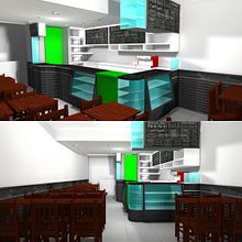 (3D) Tienda comercial de Café. Un proyecto de 3D, Arquitectura digital y Arquitectura interior de José Zappata - 20.05.2019