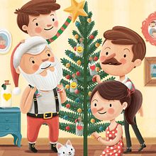 Navidad Bancolombia (2014). Traditional illustration, and Advertising project by Raeioul - 05.23.2019