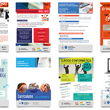 Publicidad folletos Cursos. Poster Design, Logo Design, Editorial Design, and Graphic Design project by Georgina Coma - 05.24.2019