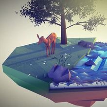 Ecosystem Low Poly - Cinema 4D | After effects. Un proyecto de 3D, Animación, Animación 3D, Animación de personajes y Modelado 3D de Emiliano Ortiz - 25.05.2019