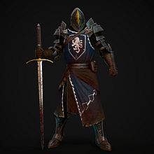 Knight - Personaje Real Time. Un proyecto de 3D, Diseño de personajes 3D, Modelado 3D, Videojuegos y Animación 3D de Albert Patru - 29.05.2019