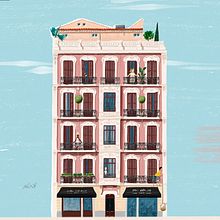 Arquitectura de Madrid. Architecture, Street Art, Traditional illustration, and Digital Illustration project by Félix Díaz de Escauriaza - 01.01.2019