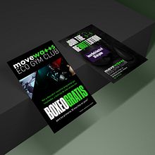 Flyer promocional Movewatts Eco Gym Club. Un proyecto de Diseño gráfico de Raquel Páramo - 05.06.2019