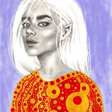 Mi Proyecto del curso: Retrato con lápiz, técnicas de color y Photoshop. Traditional illustration project by Daniela Dominguez - 06.06.2019