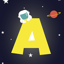 A de Astronauta. Graphic Design, Digital Illustration, and Children's Illustration project by Fernanda Morales - 06.06.2019