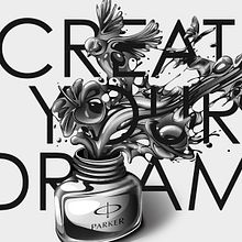 Parker Quink Ink. Un progetto di Design, Illustrazione tradizionale e Pubblicità di DSORDER - 06.06.2019