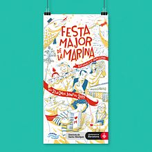 Fiesta Mayor de la Marina. Graphic Design, and Traditional illustration project by Enrique Molina - 06.11.2019