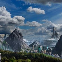 Mi Proyecto del curso: Matte Painting: creando mundos fotorrealistas - Ciudad entre montañas. Projekt z dziedziny Ilustracja c i frowa użytkownika lucaskunzq - 12.06.2019