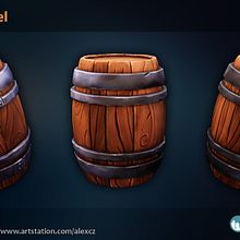 Stylized Wooden Barrel Prop. Un proyecto de 3D, Modelado 3D y Videojuegos de Alexander Campos - 13.06.2019