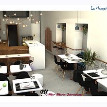 Coffee shop La Margarita Azul. Projekt z dziedziny Projektowanie wnętrz użytkownika Mar Marín - 20.03.2019