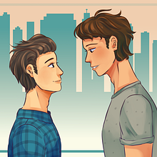 What if It's Us - Promo Card for Enamel Pins. Een project van  Tekening y Digitale illustratie van Eugenia Chávez - 16.05.2018