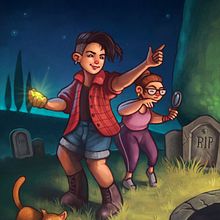 Mystery in the Graveyard. Projekt z dziedziny Trad, c, jna ilustracja i Ilustracje dla dzieci użytkownika Rubén Megido - 16.06.2019