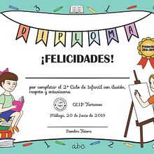 DIPLOMA DE GRADUACIÓN INFANTIL. Projekt z dziedziny Ilustracja c, frowa, Ilustracje dla dzieci i Grafika wektorowa użytkownika Isabel Umbría - 12.06.2019