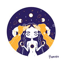 Diosa Selene. Un proyecto de Ilustración digital de Una Ramona - 20.10.2018