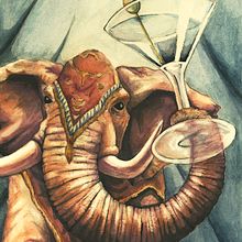When Jumbo was the Toast of the Town. Traditional illustration project by Elisa Plance - 06.20.2019