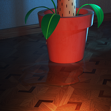 Planta de interior por la noche. 3D, Traditional illustration, Digital Illustration, and 3D Modeling project by J.FRAMES BOND - 06.20.2019