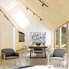 Vivienda privada en el pirineo. Un proyecto de 3D, Arquitectura, Arquitectura digital, Arquitectura interior e Infografía de AlexRuiz ArchitectureandVisualization - 21.06.2019
