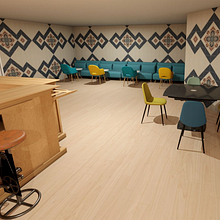 Mi Proyecto del curso: Diseño de interiores para restaurantes. Projekt z dziedziny 3D użytkownika Vicente Torres Mancheño - 25.06.2019