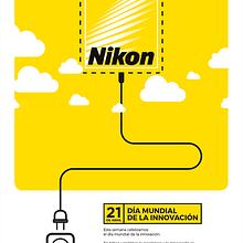 Nikon - Día Mundial de la Innovación . Poster Design project by Paco Martos - 06.25.2019