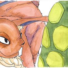 La liebre y la tortuga. (A lebre e a tartaruga, libro infantil). Traditional illustration project by Claudia Romeu Dominguez - 05.10.2015