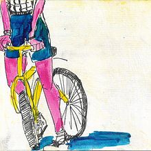 Sketches: beach bycycles. Traditional illustration project by Claudia Romeu Dominguez - 07.02.2019