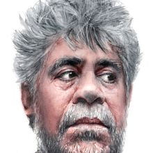 Pedro Almodóvar (La Luna de Metrópoli). Een project van  Tekening,  Portrettekening, Realistische tekening, Traditionele illustratie y Aquarelschilderen van Carlos Rodríguez Casado - 05.07.2019