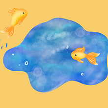 Estanque de peces.. Traditional illustration, and Children's Illustration project by Julia Velásquez - 07.05.2019