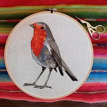 Mi Petirrojo bordado. Embroider project by Celeste Valencia - 07.27.2019