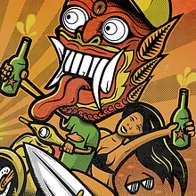 Mi Proyecto del curso Carteles de rock ilustrados: "Bali' s Rangda". Projekt z dziedziny Sztuka miejska, Br, ing i ident, fikacja wizualna, Komiks, Concept art,  Projektowanie plakatów, Projektowanie mod, Grafika ed, torska, Projektowanie graficzne, Trad, c, jna ilustracja, Ilustracja c, frowa, Grafika wektorowa,  Reklama i Sitodruk użytkownika Marco Boetti - 09.09.2019