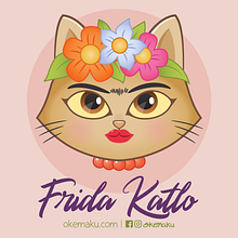 Frida Katlo (homenaje gato Frida Kahlo). Digital Illustration project by Ruben Castro - 07.10.2019