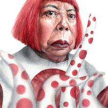 Yayoi Kusama. Artistic Drawing, Portrait Drawing, Realistic Drawing, and Watercolor Painting project by Carlos Rodríguez Casado - 07.11.2019