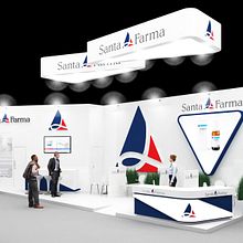 Diseño de stand SANTA FARMA - Feria CPhI 2019 - Frankfurt - Alemania . % M. Mercedes Aramendia Ramos tarafından hazırlanan 3D, İç Mimarlık, Markalaşma ve Kimlik, Tasarım, İç Tasarım, Ola, lar, Ve İnfografikler projesi - 07.12.2019