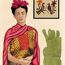 Homenaje a Frida. Collage, and Drawing project by Alejandra Aravena - 07.13.2019