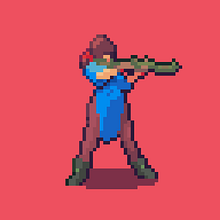 Personaje (Proceso comentado). Digital Illustration, Video Games, and Pixel Art project by Daniel Benítez - 07.16.2019
