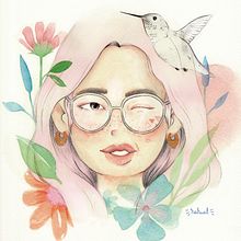Mi Proyecto del curso: Retrato ilustrado en acuarela. Traditional illustration, Drawing, Pencil Drawing, and Watercolor Painting project by Daniela Arce - 07.16.2019