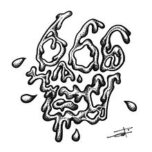 Skull no. 666. Desenho, Desenho a lápis, Desenho artístico, Design e Ilustração tradicional projeto de Edward Tapia Chaides - 27.01.2018