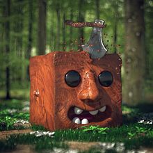 Lazy Wood Cube. Projekt z dziedziny 3D, Kreat, wność, Projektowanie postaci, Rzeźba i  Modelowanie 3D użytkownika Jose Manuel Vega Mendez - 17.07.2019