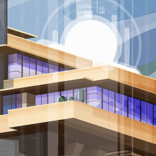 Tributo a Frank Lloyd Wright. FallingWater House.. Digital Architecture, Art Direction, Traditional illustration, Vector Illustration, and Advertising project by Sergio Picazo Ferro - 07.17.2019