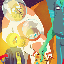 La carrera espacial, 2ª parte. Character Design, Traditional illustration, Digital Illustration, and Children's Illustration project by Dani Maiz - 07.18.2019