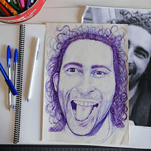 Mi Proyecto del curso: Ilustración realista con bolígrafos de colores. Un progetto di Illustrazione tradizionale, Belle arti, Disegno, Disegno di ritratti, Disegno realistico e Disegno artistico di Mariela Q. Duran - 19.07.2019
