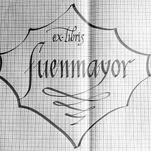 Caligrafía para un Ex libris con mi apellido Fuenmayor. . Calligraph project by Jose Daniel Fuenmayor España - 07.23.2019