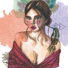 Mi Proyecto del curso: Retrato ilustrado en acuarela. Un progetto di Pittura ad acquerello di danfeg - 24.07.2019