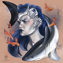 Sirena soldado. Ilustração tradicional e Ilustração digital projeto de Violeta Quiñones - 24.07.2019